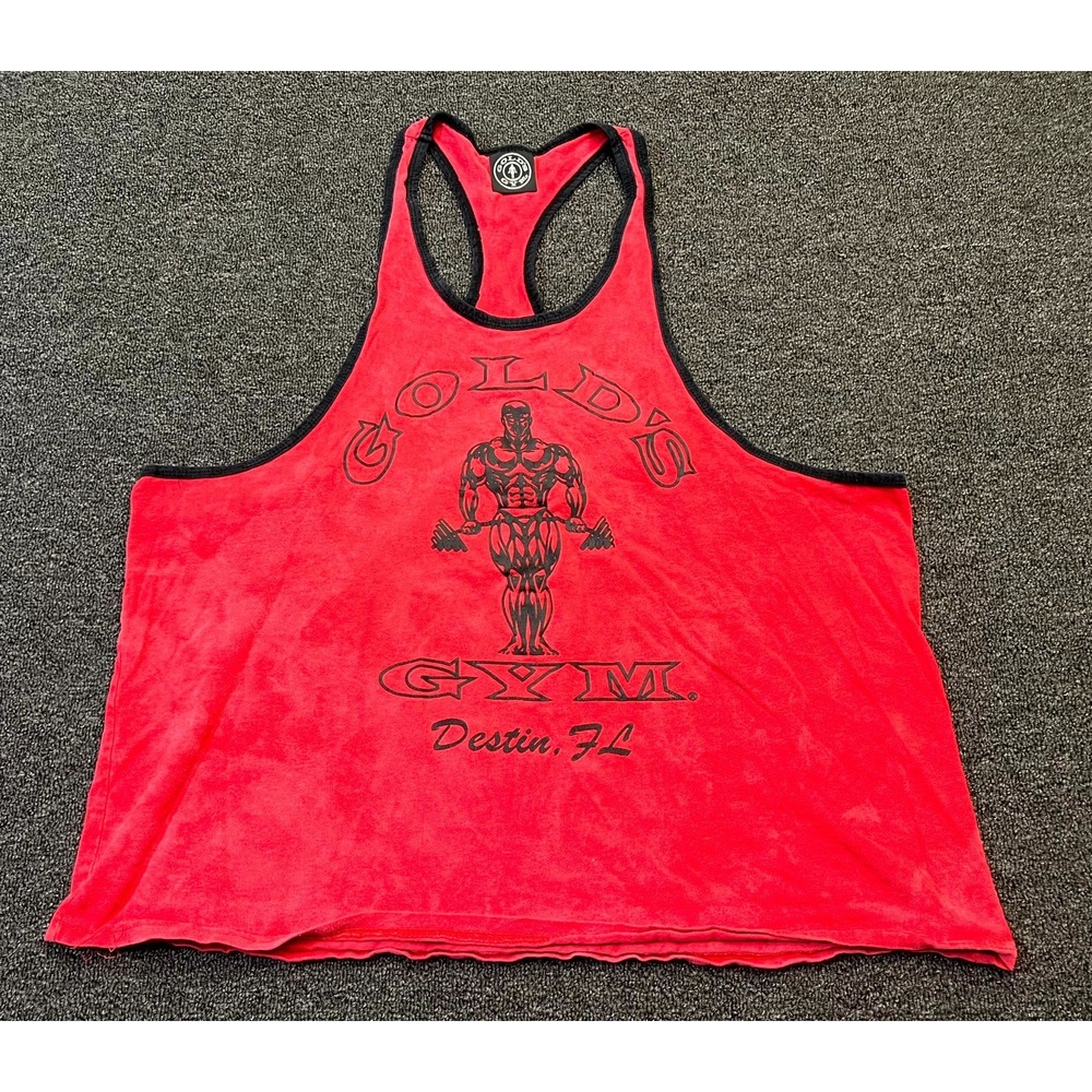Gold's Gym Racerback Tank Top Mens XL Red Fitness Stringer Bodybuilding Muscle